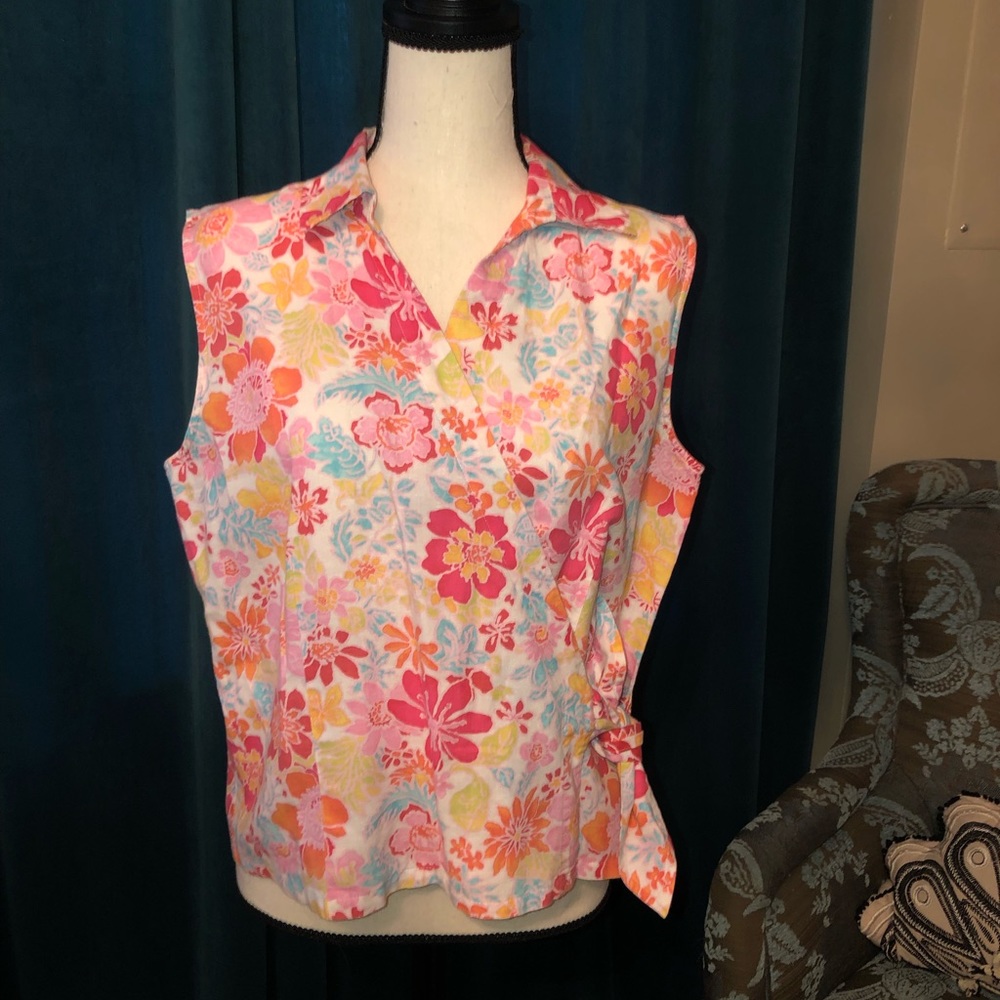 Talbots Sleeveless Floral Top